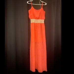 Beautiful coral maxi dress